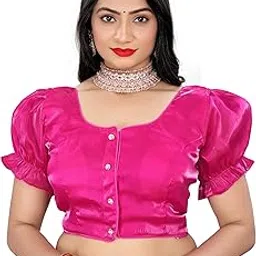 shiv textiles Women's Organza Plain Ready to Wear Blouse-picture-31