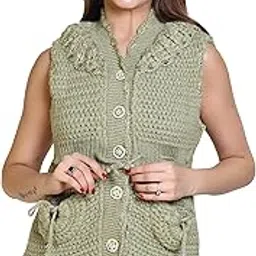 speed line hosiery Women's Woolen Sweaters, Woolen Fabric Half Sleeve Sweater Cardigan Free Size self Design for Women Light Weight Sweaters (Pack of 1)-picture-13