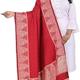 tan ansh Women's Kashmiri Warm Woolen Shawl, Printed Desgin, Reversable Shawl, Funda desgin, Pashmina Thread| Winter Wear-picture-21