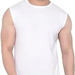 JANGOBOY Men's Dryfit Active Performance Solid Round Neck Sleeveless Polyester T-Shirt-picture-29
