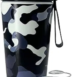 VOIK Premium 800ml Gym Shaker Bottle - Natural Military White Finish Stainless Steel with Black Coating, Food Grade Steel, with Carrying Strip and Mixer Ball Supplements Shakers (Military White)-image-92