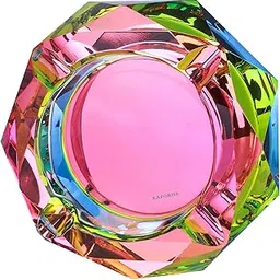Z PLINRISE Crystal Outdoors Indoors Cigarette Ashtray Ash Holder Case, Colorful Pattern Home Office Tabletop Beautiful Decoration Craft (Bling Bling 02)-picture-24