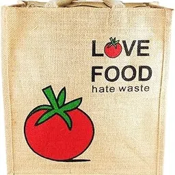 Kabbana Unisex Jute Multipurpose Waterproof Lunch Bag with Classy Print (Red, 12x4.5x14 Inch)-picture-32