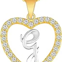 kanak jewels valentine gift "G" Letter Latest American Diamond Gold Silver Heart Initial letter for women Girls girlfriend couples lovers with chain stylish design fancy Gold silver plated Pendant-picture-14