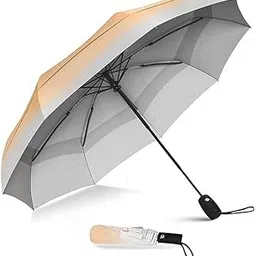 pesoma Umbrella for Women | Umbrellas for Men | UV Coated 3 Fold Umbrella for Rain with Auto Open and Close Small Folding Travel-Windshield (Coffee-CC)-picture-46