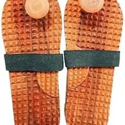 Omdariya Acupressure Khadau Wooden Slippers - Men, Women & Kids Acupressure Foot Massager, Brown (Size 7)-picture-55