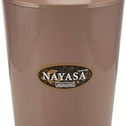 Nayasa Silver Swing Bin Table Top Dustbin 9 Ltrs | Dustbin with Lid | Garbage Waste Bin with Handle | Dustbin for Kitchen-Bathroom | Strong & Durable Plastic Dustbin | Brown-picture-12