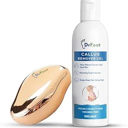 Dr Foot Callus Remover Gel Helps to Remove Calluses and Corns - 100ml & Dr Foot Glass File Callus Remover | For Feet, Dead Skin, Callus Remover - ROSE GOLD image 1