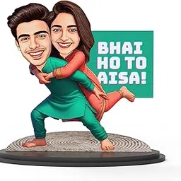 Avataar Studio Personalized Gift for Brother, Sister, Friends Character Caricature Photo Frame Unique Design Customized Gift for Bhai Dooj & Rakshabandhan (BRO SIS - 4, 7 INCHES)-image-10