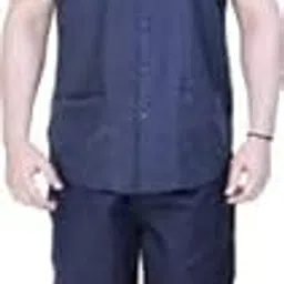 FABUNIFORMS Male Housekeeping, Hotel Staff, Hospital Staff Uniform Set For Men Staff,Dark Blue, Size-image-4