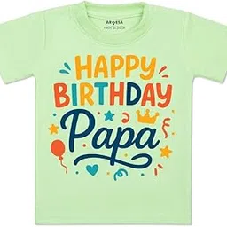 ARVESA Happy Birthday Papa TS-1843 Dad Birthday Baby Tshirt for Kids Boys & Girls Half Sleeves Round Neck Clothes Tshirt for Kids Boys 1 Months to 6 Years Dress-image-39