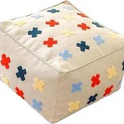 Enakshi (Label) Creations Floor Cushion Pad Ottoma Meditation Cushion for Yoga Sofa Bed Office Bedroom Warm White A|Home Decor|Figurines-picture-33