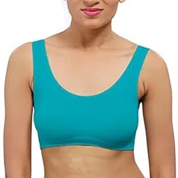 ok interprices Girls/Women's Cotton Stretchable Non-Padded and Wire Free Air Sports Bra (Free Size) Baby sea Green-picture-48