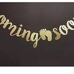 Festiko Real Glitter Paper Hanging Pennant Banner/Letter Banner for Bachelorette Birthday,Cheers,Anniversary,Wedding,Boy or Girl Party Decoration (Comming Soon-Gold)-picture-32