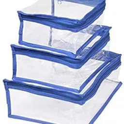 Set of 3 Multipurpose Transparent Plastic Box, Travel Pouch, Toiletry Kit, Makeup Bag, Cosmetic Pouch for Women, Toiletry Bag, (1 Box Size: 7×6×4, 2 Box Size: 8×7×4, 3 Box Size: 9×9×4, Blue)-image-81