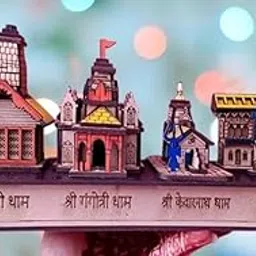 Chardham uttarakhand wooden 3d Laser Cutting model frame badrinath kedarnath gangotri yumnotri for Gift home office temple, Decoration-picture-42