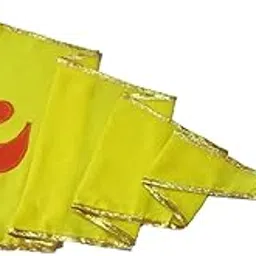 Puri Jagannath Temple Flag: Char-Dham Puri Lord Jagannath Temple Patitapabana Flag/Dhwaja/Pataka (As fresh as offered) (Yellow); Height: 17 Inch X Length: 35 Inch)-picture-10