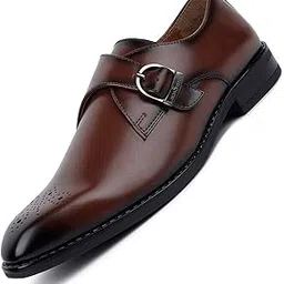 louis stitch Formal Shoe for Men | Single Monk Strap | Handmade Patina Finish | Comfortable for Business Casual, Every Day, Parties (LSSXSMTN) image 1