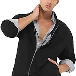 urbano fashion Men's Relaxed Fit Full Sleeve Harrington Denim Jacket-picture-37