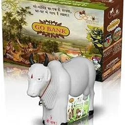 Cow Bank White Plastic Height 6 Inch Cow Donation and Gifting Box (Pack of 1)-picture-16