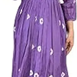 lee moda Women's Rayon V-Neck 3/4 Sleeves Embroidered Anarkali Printed Kurta with Pant-picture-13