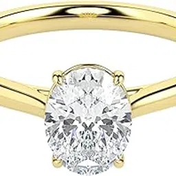 goldhartz Pure 925 Sterling Silver Oval Solitaire Ring for Women Girls in 18k Gold Plated, Best Gift for her, Office wear, everyday use-picture-50