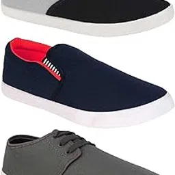 aircum Men's Combo Pack of 3 Casual Shoes for Men (Grey - RED - Grey, Numeric_7)-picture-34