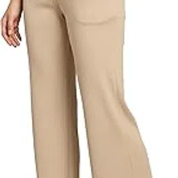 mehrang High Waisted Wide Leg Ribbed Knit Trousers with Pockets | Casual and Stretchy Pants | for Women-picture-14