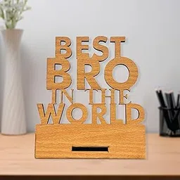 Giftplease Best Brother in The World Wooden Showpiece Gift - Unique Gifts for Brother, Unique Birthday Gift for Brother, Bhai Dooj Gift for Brother (5.5 x 5.5 Inches)-picture-12