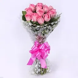The FloralMart Fresh Flowers Bouquet of 08 Pink Roses in Cellophane Wrapping - Gift for All Occasions-image-23