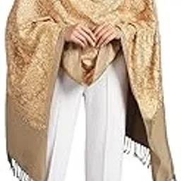 zamour Women's Kashmiri Fine Wool Stole, Pashmina Feel Silk Embroidery, Winter Wrap Shawls-picture-10