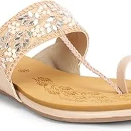 try feet Tryfeet Traditional Ethnic wedding Soft Padded Festive Kolhapuri Flats Sandal-picture-14