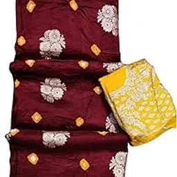 Anju Saree Women's Silk Traditional Jaipuri Saree with Blouse Pieces-picture-28