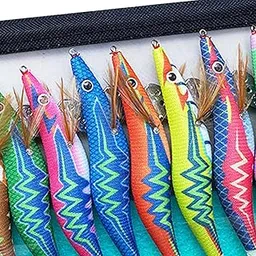 UJEAVETTE 10x Fishing Lures Kit Artificial Squid Jig Lures Sinking Lure for Freshwater 13cm-image-38