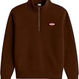 BOLD FITNESS Men’s Half-Zip Fleece Sweatshirt | Stylish, Breathable, Quarter Zip Pullover Full Sleeve Winter Wear.-picture-14