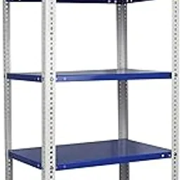 Mil-Nil Prime CRC Sheet 5 Shelf Multipurpose Slotted Angle Rack, 60 x 24 x 18 Inch, 24 Gauge (60 x 24 x 18, Blue - White) 16 Gauge Angles-picture-23