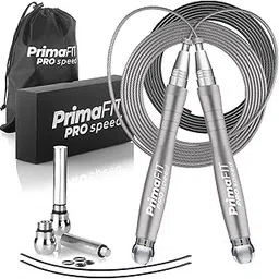 PrimaFIT Pro Speed Skipping Rope Adult Fitness for Men Women Weighted Jump Rope 3m Adjustable Self-Locking Aluminium Boxing Gym MMA Crossfit Workout Fat Loss Spare Cable, Weights, Protectors Carry Bag-picture-13