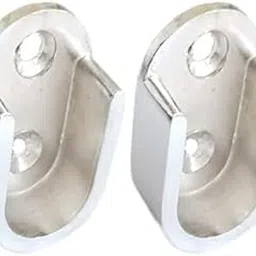 Shiv Sarika India Zinc Oval Hanging Rail Rod Bracket Support for Closet [Finish : SS, Pack of 2]-picture-25