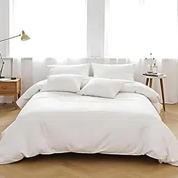 Double Bed Duvet Cover, 300 TC Cotton, White, 90 x 100 inches Comforter Cover Blanket Cover, rajai Cover-picture-35