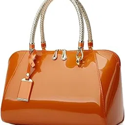 syga Gloosy versatile patent women's bags, texture and personality, portable Handbag, crossbody bag(ORANGE)-picture-41