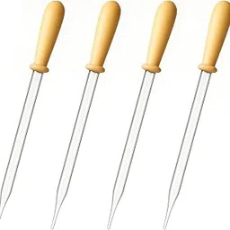 LABCARE 6-Inch Glass Dropper with Yellow Rubber Bulb - Pack of 4 | 3ml Precision Pipette for Laboratory, Essential Oils, DIY, Liquid Transfer & Chemical Handling | Leak-Proof & Reusable Design-image-1