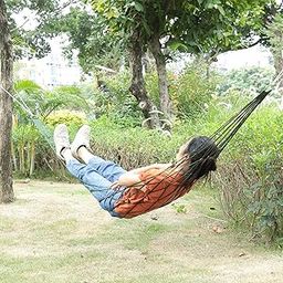 Kuber Industries Nylon Rope Travel Hammock |Garden Hammock Swing for Adults|100 KG Load Bearing Capicity|Including 2 Rope, 1 Bag (Green)-picture-43