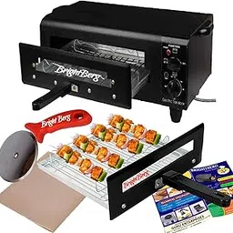 Bright Berg FPS Electric Tandoor 2000 Watt CRC Coating Body SS Elements with Timer and Regulator with Grill,skewers,Handle,Magic Paper,Pizza Cutter Recipe Book 1 Year Warrenty-image-8