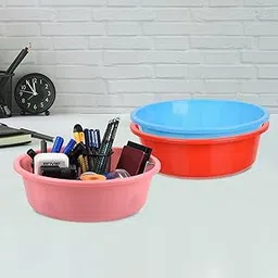 Homestic Pack of 3 Desk Organizer | Stationery Organizer | Multipurpose Organizer | Office Supplies for Pen-Pencil-Staplers | Desktop Organizer | 6 LTR | Red & Sky Blue & Light Pink-image-49