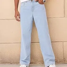 dyene Loose Fit Mid Rise Light Blue Men Denim Jeans image 1