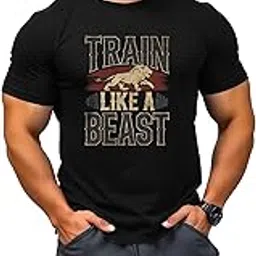 Ran Eleven Train Like a Beast | Men’s Gym & Fitness T-Shirt | 100% Cotton | Motivational Workout Tee | Half Sleeve | Regular Fit | Power. Grit. Glory.-image-30