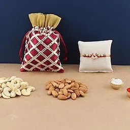 SFU E Com Rakhi With Dry Fruit Potli For Rakshabandhan Gift | Dry Fruit Gift Potli For Brother | Dry Fruits Gift Potli | Rakhi With Dryfruits | 049-picture-40