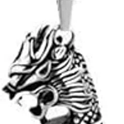 Wolf Tooth Necklace, Stainless Steel Viking Wolf Tooth Pendant, Box Chain, Wolf Jewelry Gift for Men SilverShivBLR29-image-22