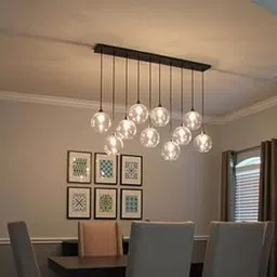 Lyse Decor metal Ceiling jhoomar, Chandelier for Living Room, Hanging Lamps, Hanging Lights, Jhumar for Restaurants, Bedroom, Living Room and Over Dining Table (Clear)-image-30