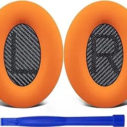 SoloWIT Replacement Earpads Cushions for Bose QuietComfort 35 (QC35) & Quiet Comfort 35 II (QC35 ii) Headphones, Ear Pads with Softer Leather, Noise Isolation Foam, Added Thickness (Orange)-picture-26